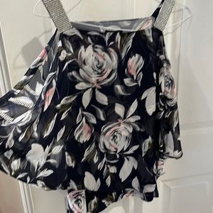 Prelude medium elegant rhinestone detail ladder sleeve blouse